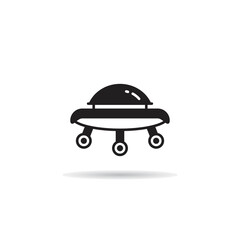 flying saucer icon on white background