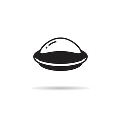 flying saucer icon on white background