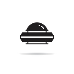flying saucer icon on white background