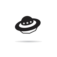 flying saucer icon on white background