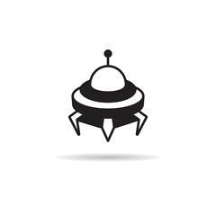 flying saucer icon on white background