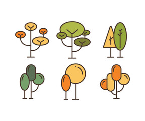tree and plant icons set vector illustration