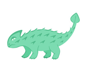 Ankylosaurus dinosaur. Vector Illustration for printing, backgrounds, covers, packaging, greeting cards, posters, stickers, textile and seasonal design. Isolated on white background.