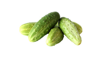 Fresh cucumbers isolated on white background