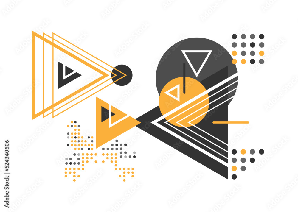 Fototapete triangle geometric abstract graphic background, dynamic geometric shapes compositions, flat and clea