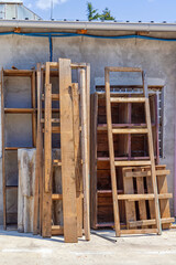Reclaimed Wood Old Planks Ladder