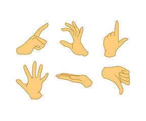 hand gestures set illustration