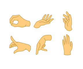 hand gestures set illustration