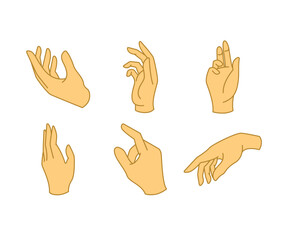 Obraz premium hand gestures set illustration