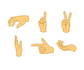 hand gestures set illustration
