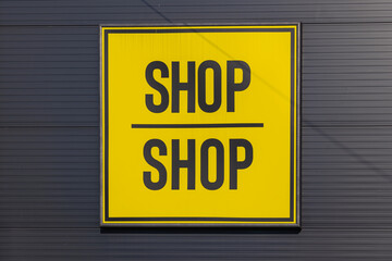Yellow Square Sign Shop