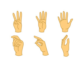 hand gestures set illustration