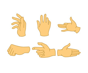 Obraz premium hand gestures set illustration