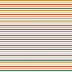 70 s seamless pattern. Retro colorful line geometric seamless background in seventies style. Groovy scrapbook paper. Yellow, orange, brown, green colors vector pattern