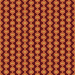 70 s seamless pattern. Retro geometric seamless background in seventies style. Groovy scrapbook paper. Yellow, orange, brown colors vector pattern