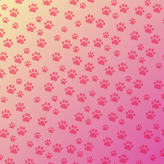pet paw prints pink color dog steps Background