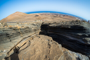 Typical volcanic landscape. Lanzarote, Canary Islands. Spain.