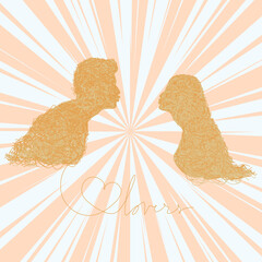 Pasta, pasta lovers. Pasta lovers couple. Lovers typography.