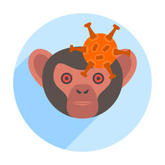 monkeypox logo. vector illustration of monkey and monkeypox virus icon. isolated background.