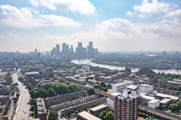 Fototapeta premium Canary Wharf skyline and view in London