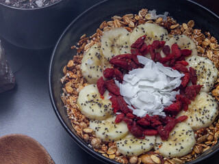bowl of cereal with banana