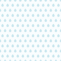 Seamless pattern with blue drops. Nursery art design for decoration, childish printing for fabric, wall art. Hand drawn vector illustration.