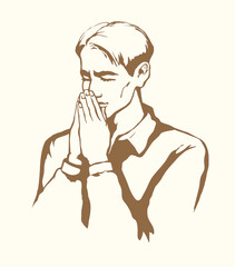 Vector image of the praying person