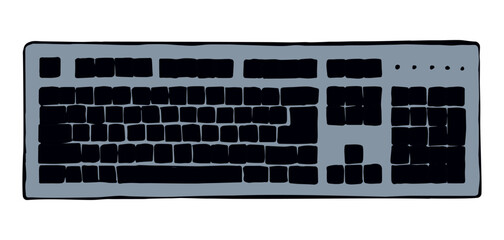 Laptop. View from above. Vector drawing