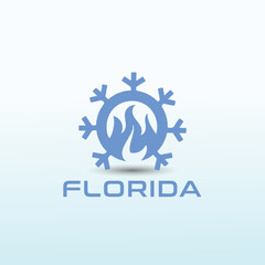 Florida air conditioning seller vector logo design