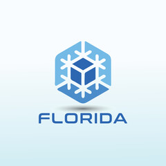 Fototapeta premium Florida air conditioning seller vector logo design