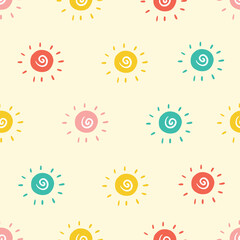 Hand drawn modern doodle seamless pattern. Pastel grunge background