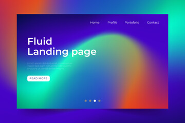 Naklejka premium Colorful landing page vector template