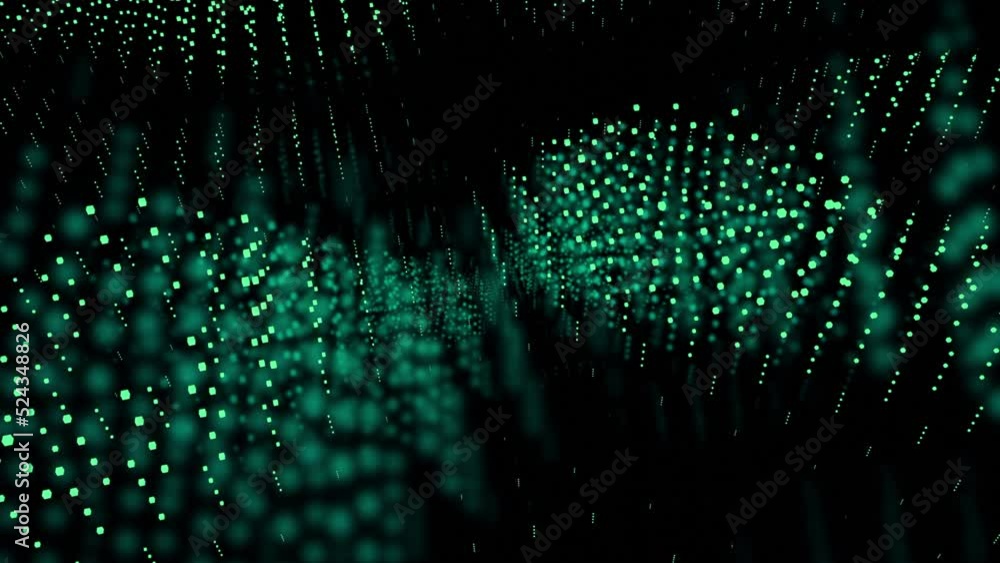 Poster green and gray glitter. design.a bright abstraction in which small stars in animation fly in differe