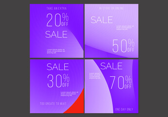 Social Media Post Layout with Futuristic Wavy Cloudy Gradient Shape