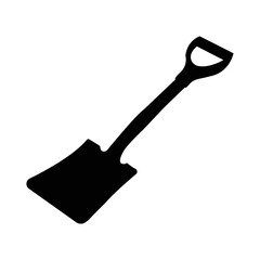 Farming shovel spade tool icon | Black Vector illustration |