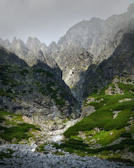Majestic rocky mountains of the High Tatras in Slovakia