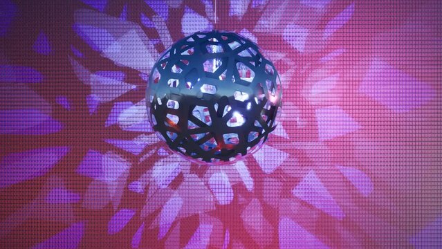 Discokugel mit Lichtspiel und Schattenspiel an der Wand - 3D-Animation