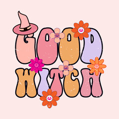 good witch halloween t-shirt design