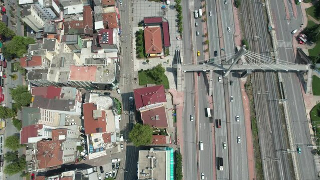 aerial city traffic