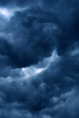 Fototapeta na wymiar Dark clouds during summer storm
