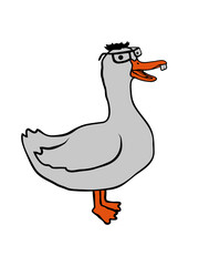 Lustige Nerd Gans Hornbrille 