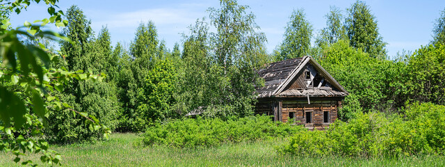 destroyed village house, Russia