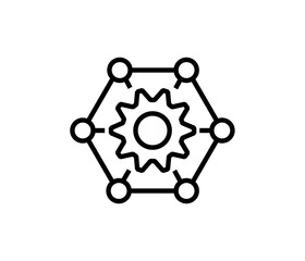 Software and  system line icon. System update and protection vector. gear icon. Editable Vector Illustration.