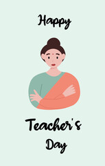 Teachers Day indian traditional womaan teacher illustration for celebration poster.