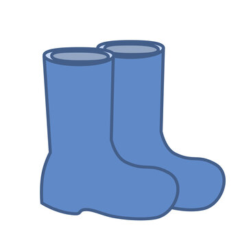 Blue Rain Boots Vector Illustration.