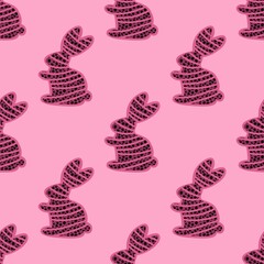 Cartoon rabbit seamless new year 2023 pattern for Easter wrapping paper and kids print and Christmas and fabrics