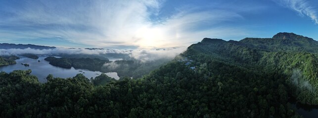 The Mountains and Fjords of Milford Sound and Doubtful Sound, New Zealand. Bengoh Valley, Sarawak.
