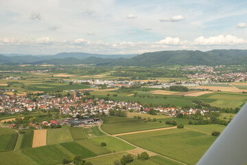 Fototapeta na wymiar Schuttern in Germany seen from above