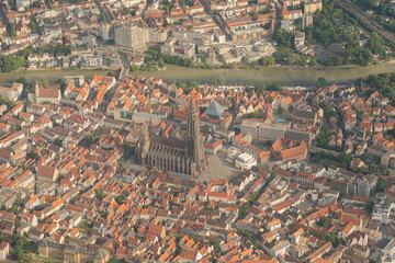 Fototapeta premium City of Ulm in Germany seen from above