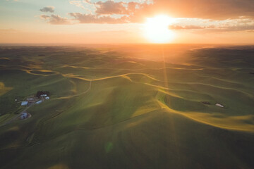 Green hills from above, Palouse, Eastern Washington